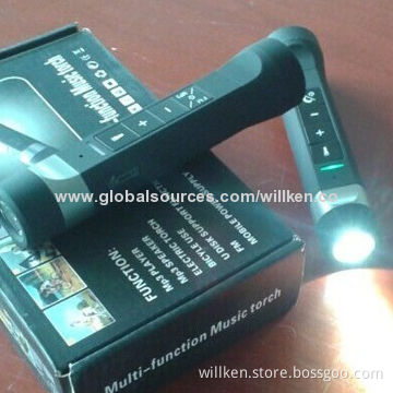 Power Bank with Bluetooth Speaker, Strong Torch and Music Audio Player SD Card, Good for Bicycle